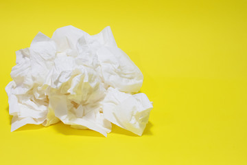 Dirty tissues. Runny nose and cold, flu concepts.