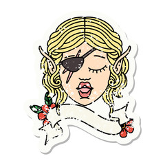elf rogue character face grunge sticker