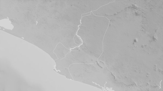 Montserrado, Liberia - outlined. Grayscale