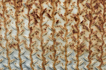 metal diamond plate with rusty texture