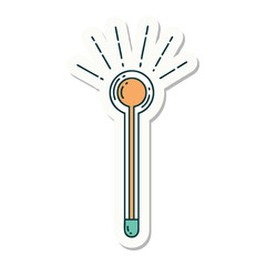 sticker of tattoo style glass thermometer
