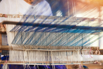 Traditional weaving, weaving using traditional Thai weaving machines