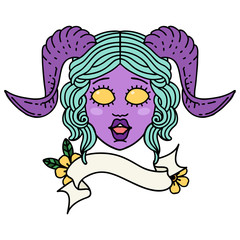 tiefling character face  illustration