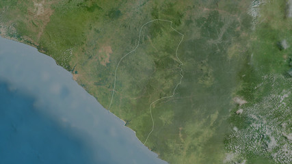 River Cess, Liberia - outlined. Satellite