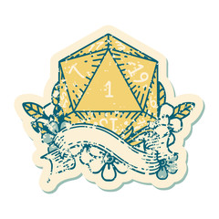 natural one d20 dice roll illustration