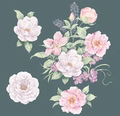 Fotobehang Watercolor flowers © long