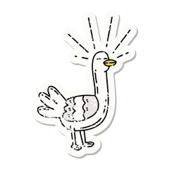 grunge sticker of tattoo style sea bird