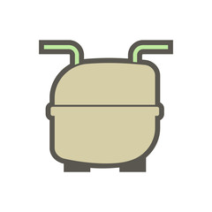 Air conditioner and air compressor part vector icon design on white background.