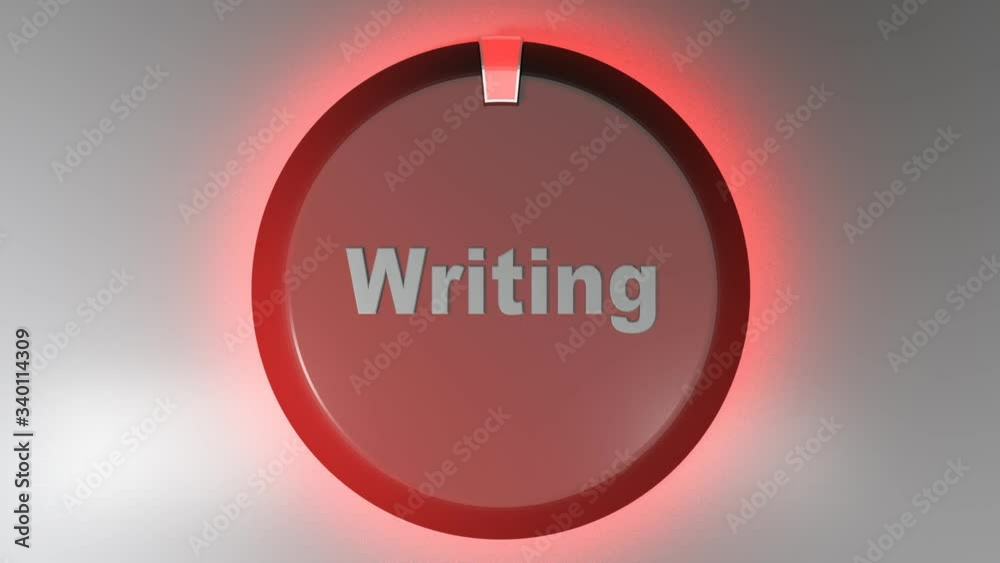 Poster a red circle sign with the write writing and a rotating cursor - 3d rendering video clip