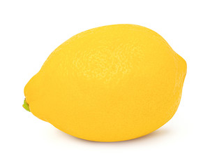 Single lemon fruit isolated on white background.