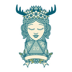 human druid with natural twenty roll illustration