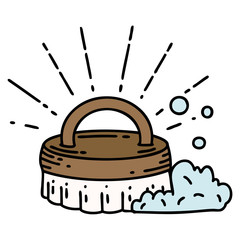 traditional tattoo style scrubbing brush