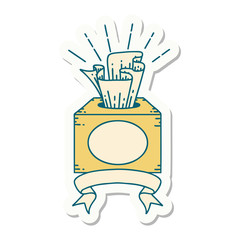 sticker of tattoo style box of tissues