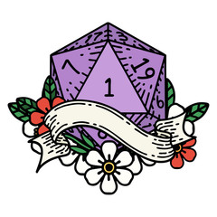 natural one d20 dice roll illustration