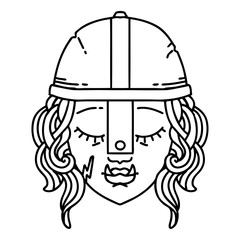 orc fighter character face illustration