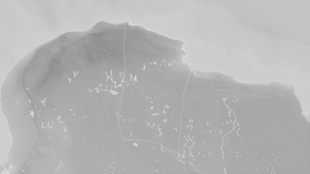Darnah, Libya - outlined. Grayscale