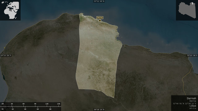 Darnah, Libya - composition. Satellite