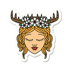 human druid character face sticker