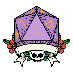 natural one d20 dice roll illustration