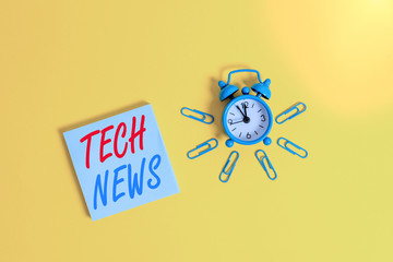 Conceptual hand writing showing Tech News. Concept meaning newly received or noteworthy information...