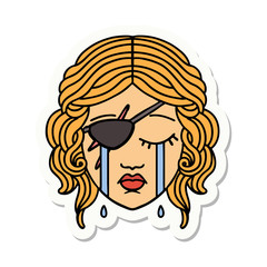 crying human rogue character sticker