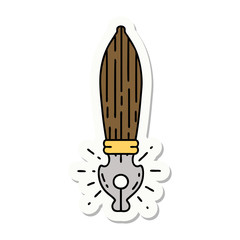sticker of tattoo style fountain pen