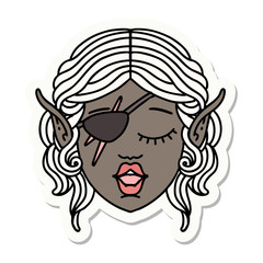 elf rogue character face sticker