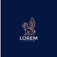 heraldic, luxury, lion logo. modern icon, template design illustration