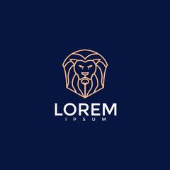 heraldic, luxury, lion logo. modern icon, template design illustration