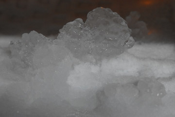 Close up of white Ice frozen