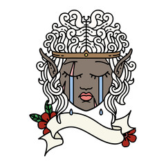 crying elf barbarian character face illustration