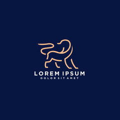 heraldic, luxury, lion logo. modern icon, template design illustration