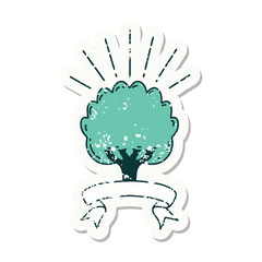 grunge sticker of tattoo style tree