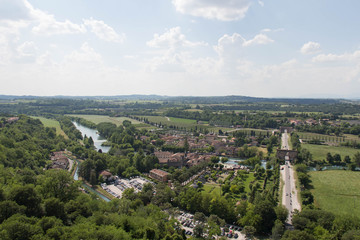 Panoramic view of Valeggio sul Mincio, Veneto, Italy.