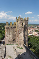 Fototapeta na wymiar Scaliger Castle in a sunny day, Veneto, Italy.