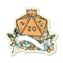 natural twenty D20 dice roll illustration