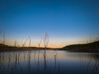 sunset over the lake