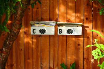 old wooden with mail box
