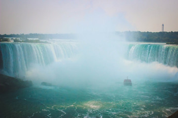 Niagara Falls Horseshoe waterfall on a sunny day, Canadian side
