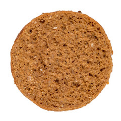 Slice of round rye bread