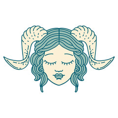 tiefling character face illustration