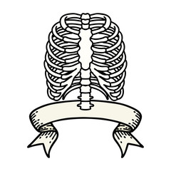 tattoo with banner of a rib cage
