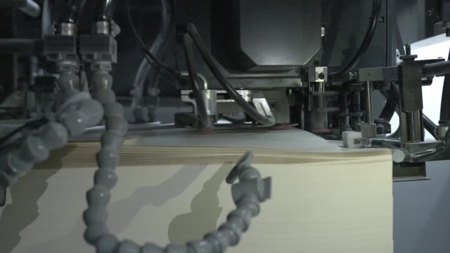 Offset printing machine close up shoot 