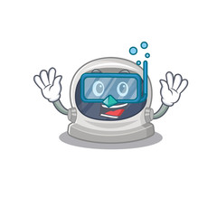 Astronaut helmet mascot design concept wearing diving glasses