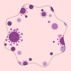 Coronavirus Covid 19. Virus icon. Purple virus flat design illustration. Vector