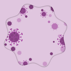 Coronavirus Covid 19. Virus icon. Purple virus flat design illustration. Vector
