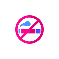 no smoking icon vector flat design isolated on white background
