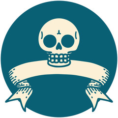icon with banner of a skull