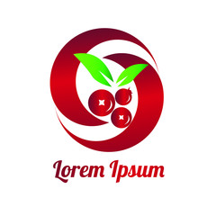 cranberry logo vector illustration. Vector illustration for pattern, badge, label, textile, tag etc