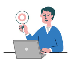 男性　お兄さん　パソコン　マル